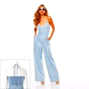 Jennifer Lopez sZ 12 Wide Leg Denim Pants Jumpsuit